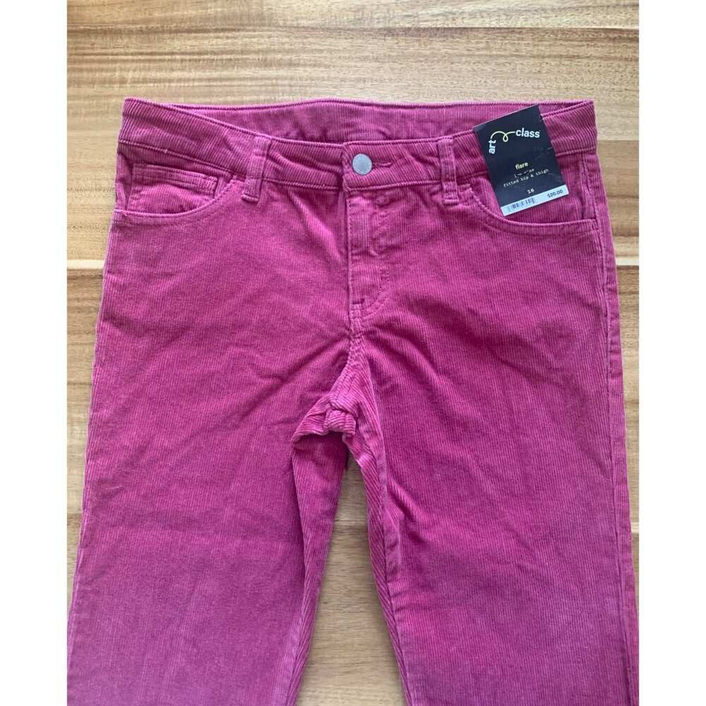 Art Class Junior Pink Corduroy Flare Pants Low Rise Retro Stretch Denim Size 16 - Picture 3 of 11